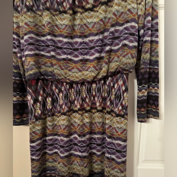 R & M Richards striped colorful long sleeve dress blousey Size 16 - Picture 2 of 9